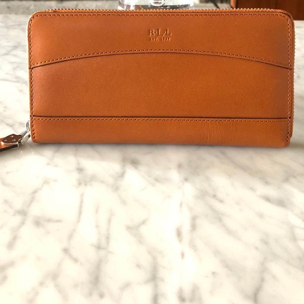 Lauren leather zip around wallet